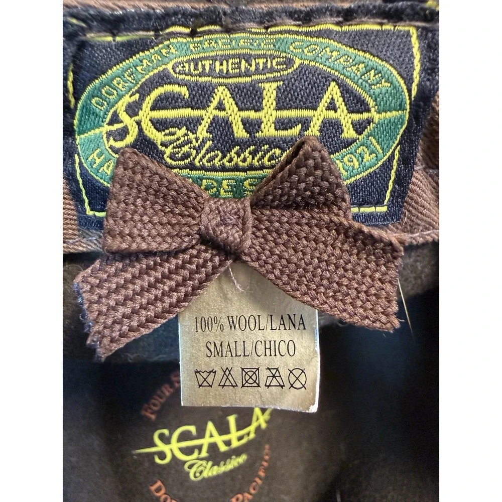 Scala Dorfman Pacific 100% Wool Felt Brown Hat Small Very Good Condition Fedora - Picture 6 of 9